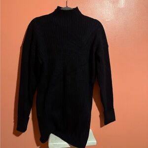 Black Ribbed Knit Sweater